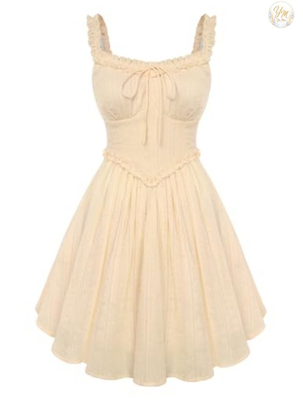 Women Summer Corset Mini Dress Cotton Smocked Back A-Line Sleeveless